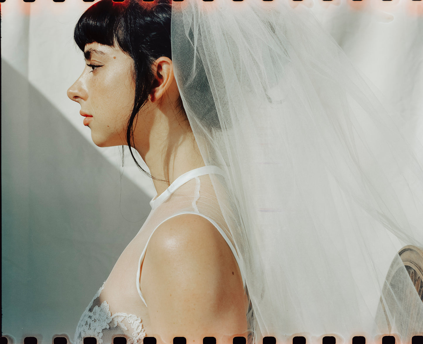 Vintage Reverie Veil - Tea-Stained & Customizable   Double-Tier Nylon Tulle  Veil Match Your Gown