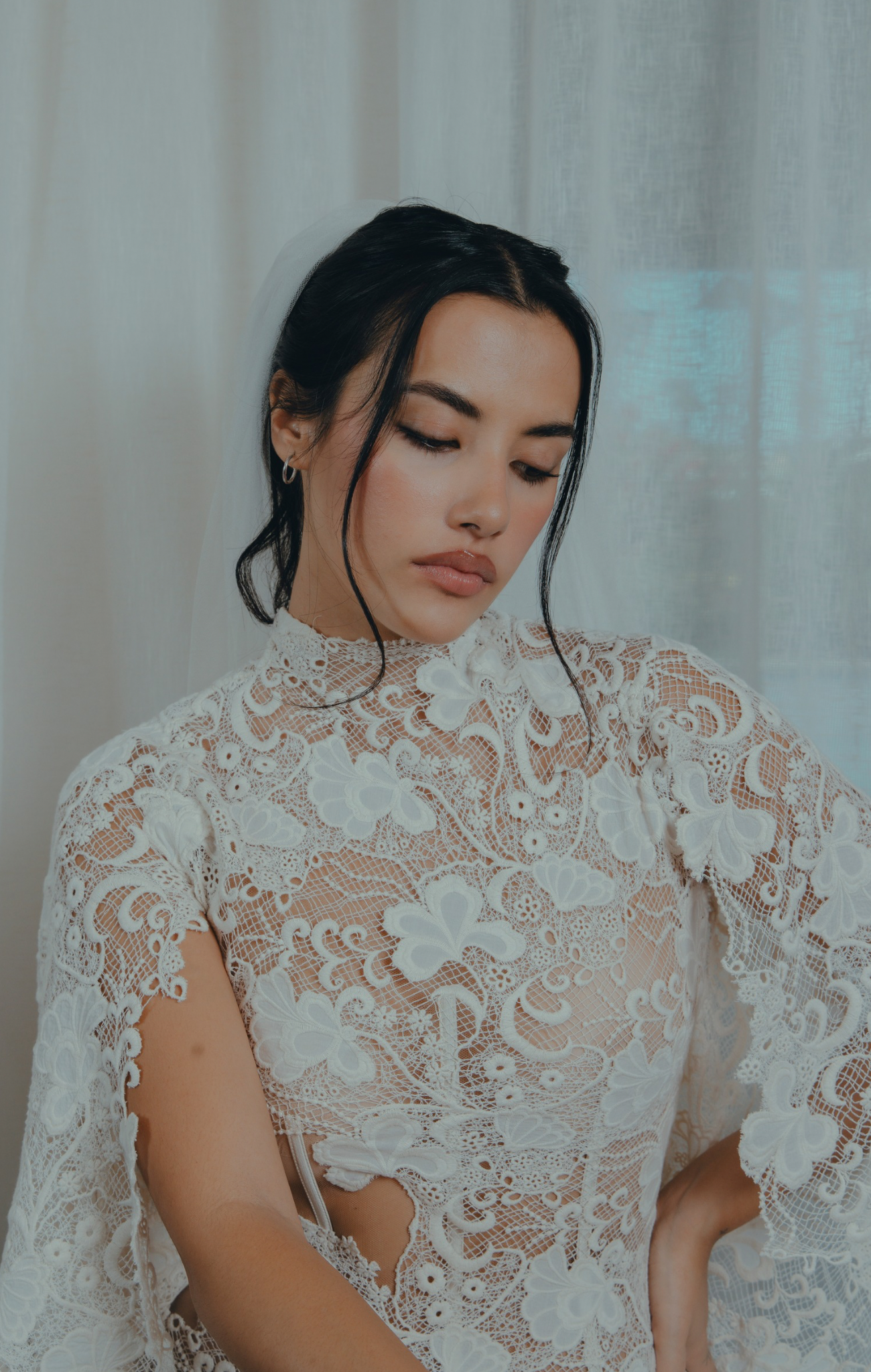 FIORE Floral Cotton Lace Gown