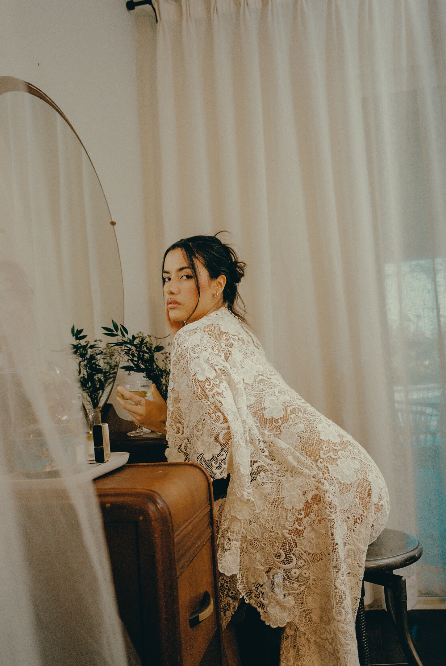 FIORE Floral Cotton Lace Gown
