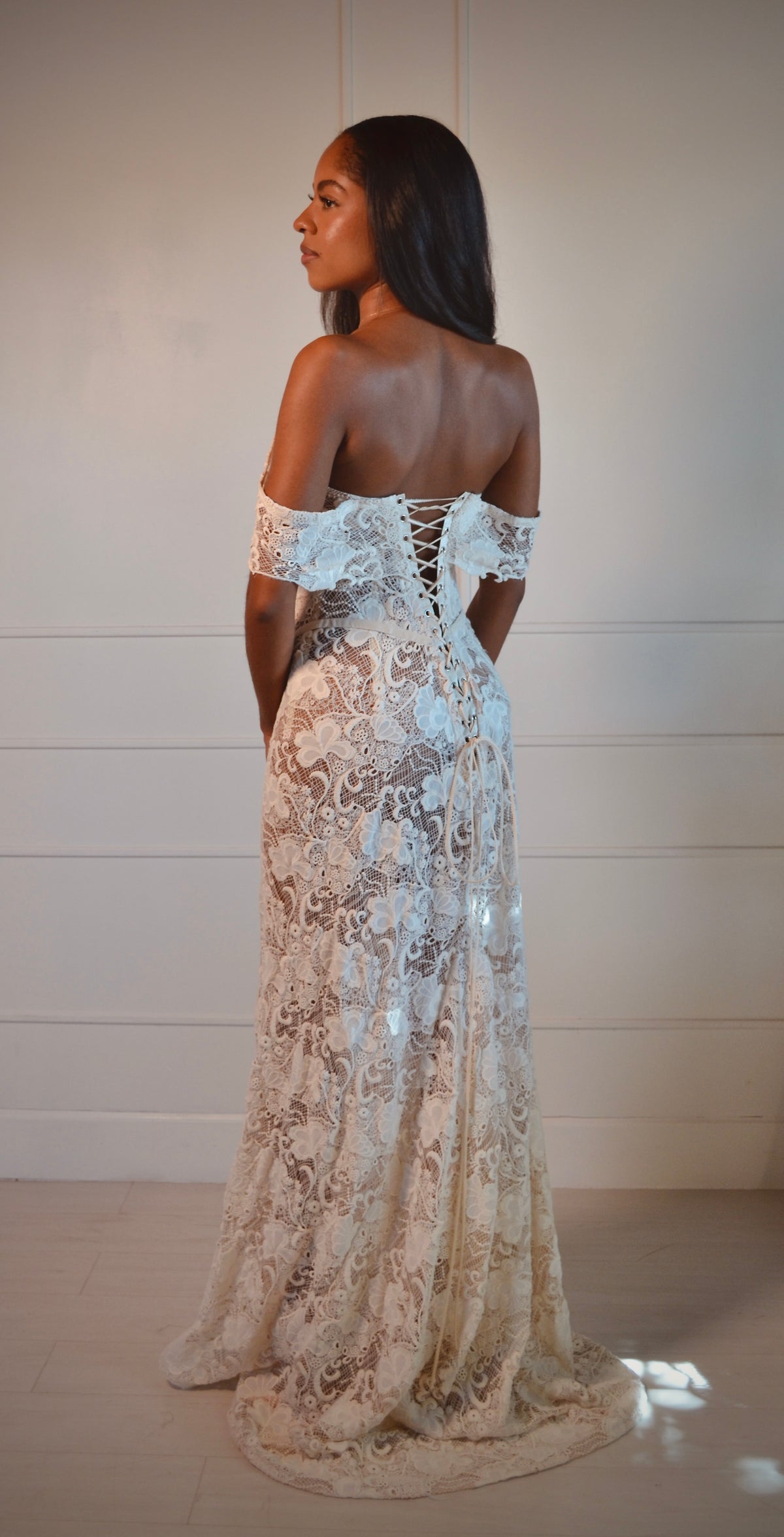 Cotton Lace Rehearsal Gown Cleo Phoenix Back