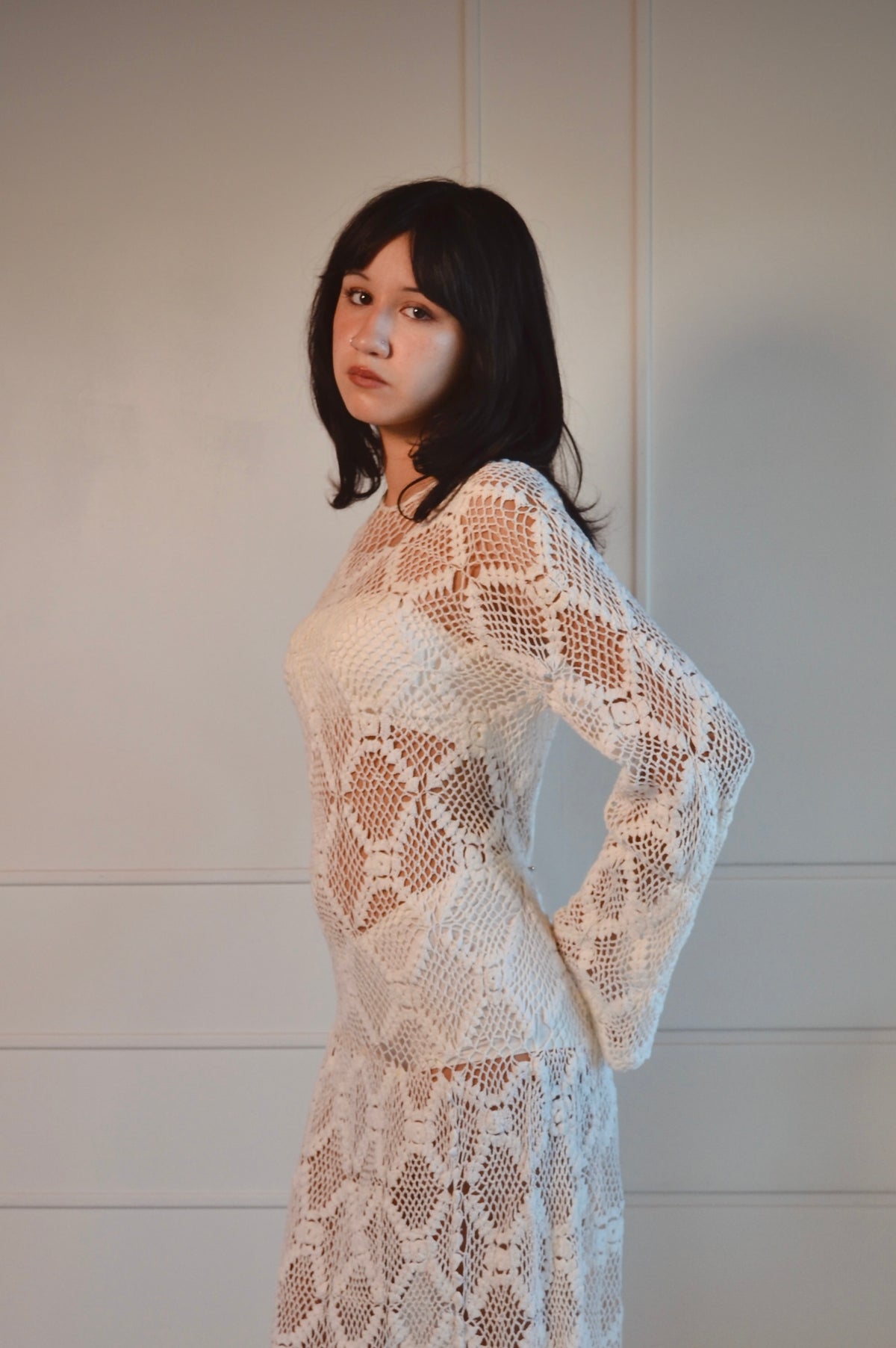 Vintage Handmade Crochet Gown