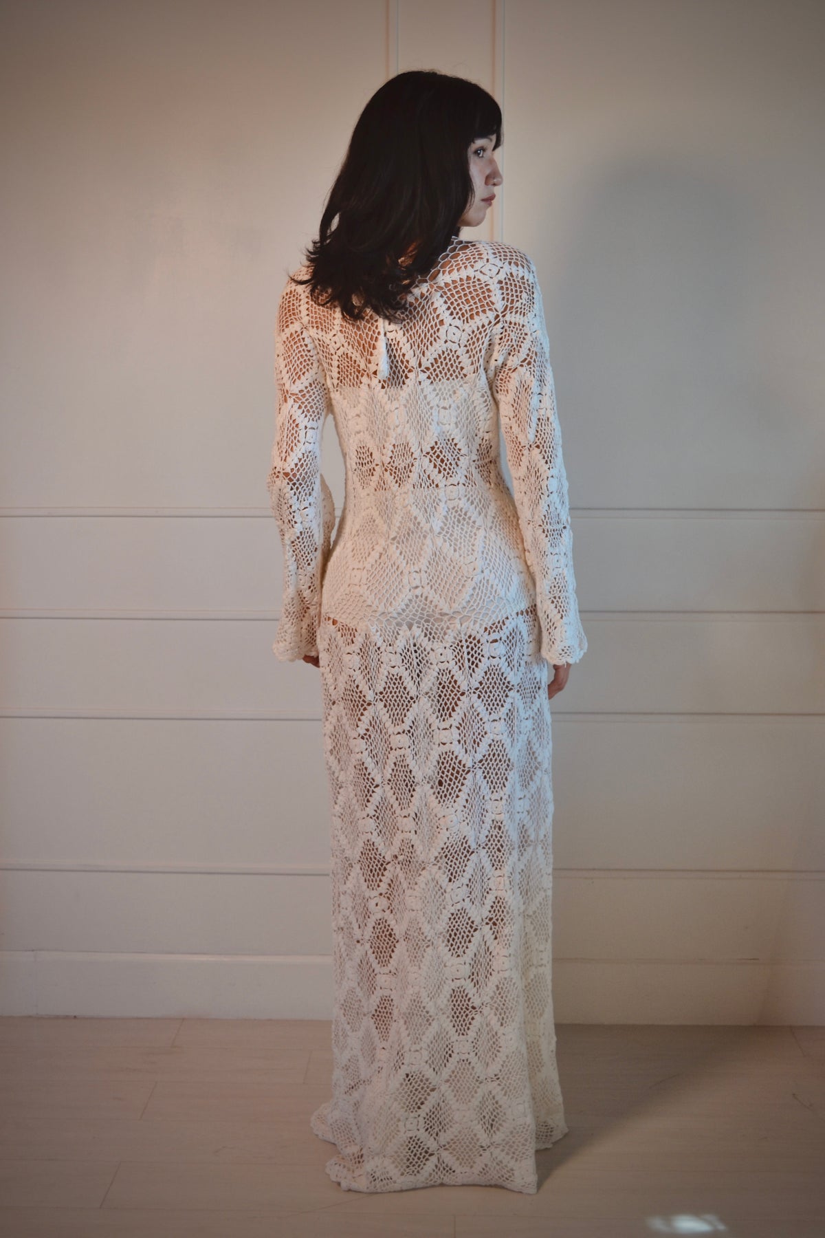 Vintage Handmade Crochet Gown