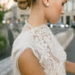 One-of-a-Kind Lace Cutout Gown with Silk Gauze Cape