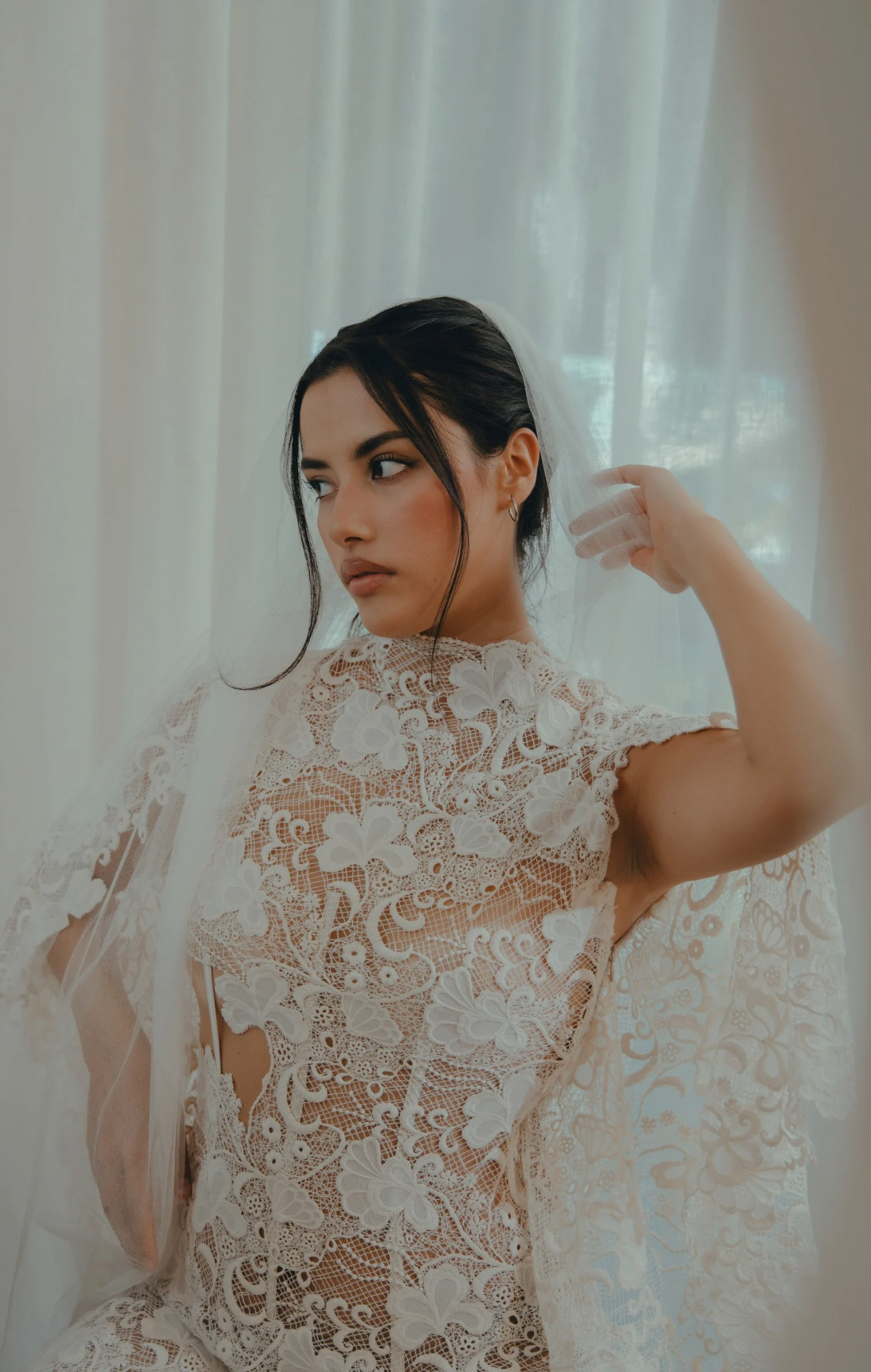 FIORE Floral Cotton Lace Gown