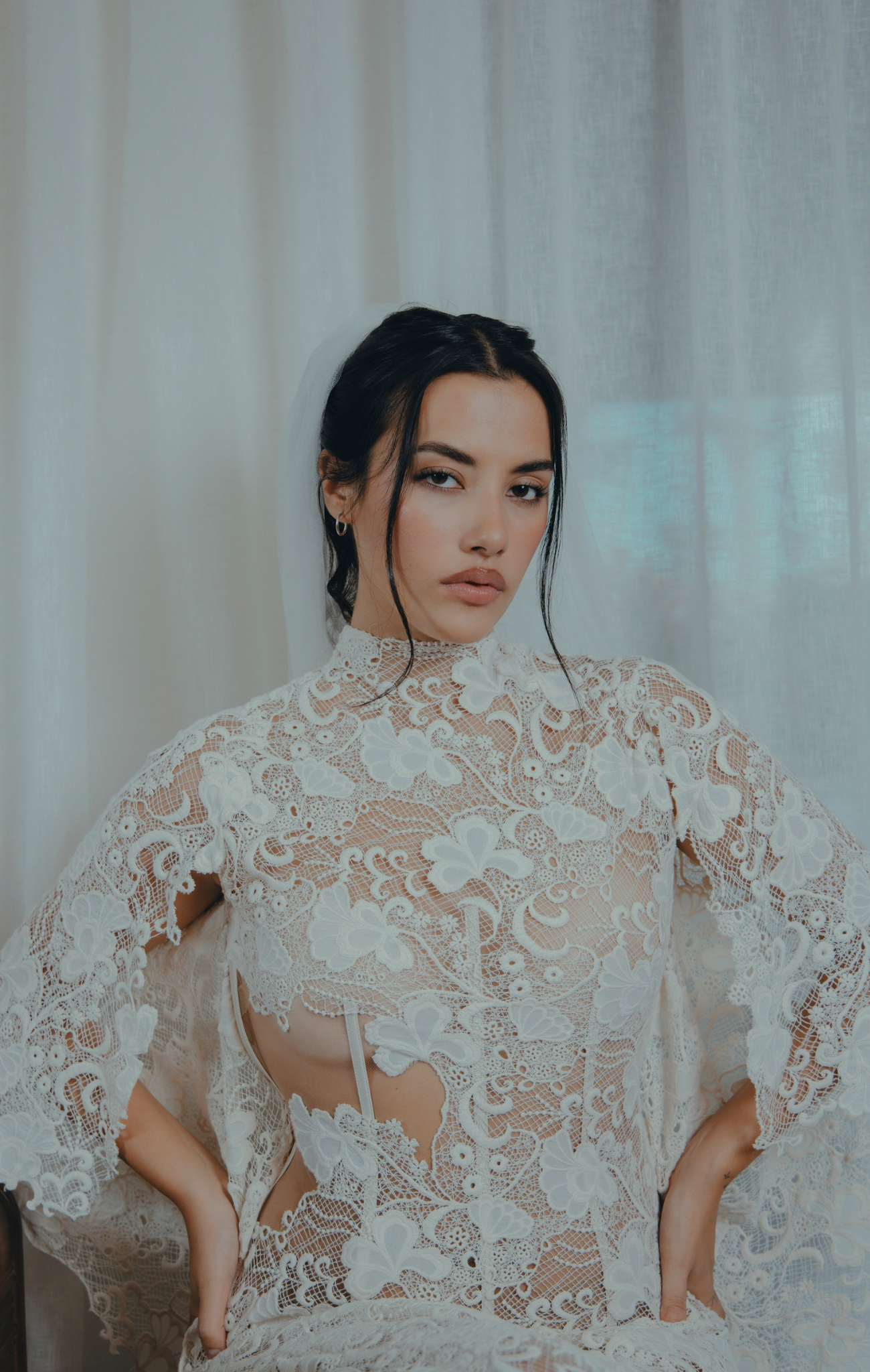FIORE Floral Cotton Lace Gown