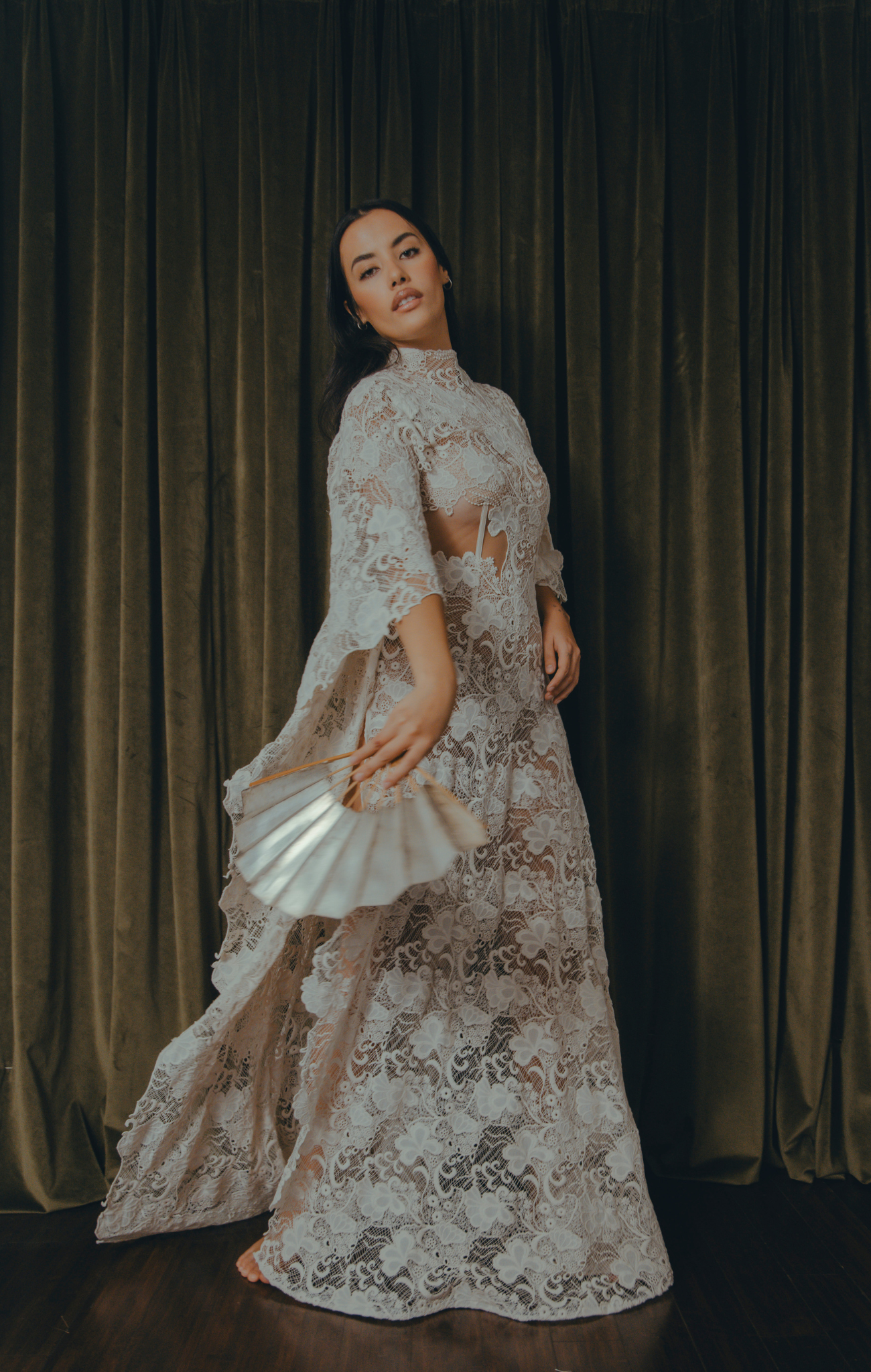 FIORE Floral Cotton Lace Gown