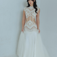 Lace drop waist wedding gown